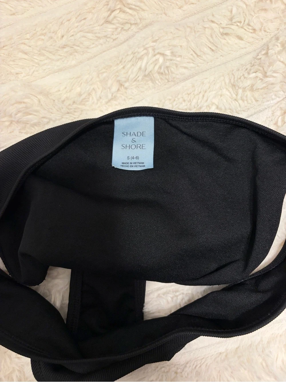Shade & Shore Black Ribbed Bikini Bottom